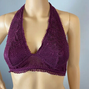 Victoria's Secret Womens Medium Burgundy Maroon Lace Bralette No underwire
